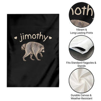 Cute Jimothy the Raccoon Heart Graphic Garden Flag Viral Seattle Trash Panda Meme