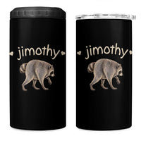 Cute Jimothy the Raccoon Heart Graphic 4 in 1 Can Cooler Tumbler Viral Seattle Trash Panda Meme