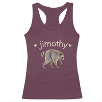 Cute Jimothy the Raccoon Heart Graphic Racerback Tank Top Viral Seattle Trash Panda Meme