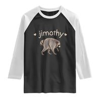 Cute Jimothy the Raccoon Heart Graphic Raglan Shirt Viral Seattle Trash Panda Meme