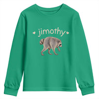 Cute Jimothy the Raccoon Heart Graphic Youth Sweatshirt Viral Seattle Trash Panda Meme