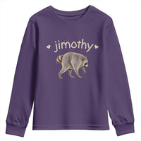 Cute Jimothy the Raccoon Heart Graphic Youth Sweatshirt Viral Seattle Trash Panda Meme