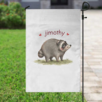 Cute Watercolor Viral Jimothy the Raccoon Garden Flag Viral Seattle Trash Panda Meme