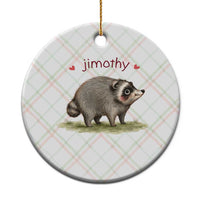 Cute Watercolor Viral Jimothy the Raccoon Ceramic Ornament Viral Seattle Trash Panda Meme