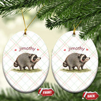 Cute Watercolor Viral Jimothy the Raccoon Ceramic Ornament Viral Seattle Trash Panda Meme
