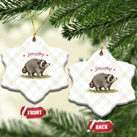 Cute Watercolor Viral Jimothy the Raccoon Ceramic Ornament Viral Seattle Trash Panda Meme