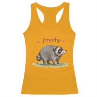 Cute Watercolor Viral Jimothy the Raccoon Racerback Tank Top Viral Seattle Trash Panda Meme