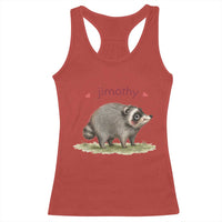 Cute Watercolor Viral Jimothy the Raccoon Racerback Tank Top Viral Seattle Trash Panda Meme