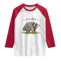 Cute Watercolor Viral Jimothy the Raccoon Raglan Shirt Viral Seattle Trash Panda Meme