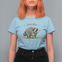 Cute Watercolor Viral Jimothy the Raccoon T Shirt For Women Viral Seattle Trash Panda Meme
