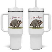 Cute Watercolor Viral Jimothy the Raccoon Tumbler With Handle Viral Seattle Trash Panda Meme