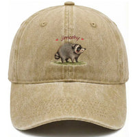 Cute Watercolor Viral Jimothy the Raccoon Washed Cotton Baseball Cap Viral Seattle Trash Panda Meme