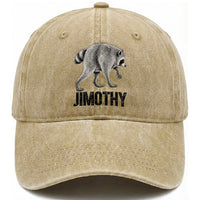 Viral Seattle Jimothy the Raccoon Washed Cotton Baseball Cap Vintage Trash Panda Meme Graphic