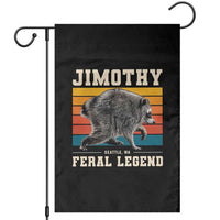 Jimothy from Seattle WA Feral Legend Raccoon Garden Flag Viral Trash Panda Retro Sunset Strip Graphic