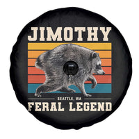 Jimothy from Seattle WA Feral Legend Raccoon Spare Tire Cover Viral Trash Panda Retro Sunset Strip Graphic