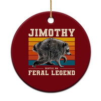 Jimothy from Seattle WA Feral Legend Raccoon Ceramic Ornament Viral Trash Panda Retro Sunset Strip Graphic