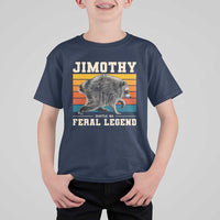 Jimothy from Seattle WA Feral Legend Raccoon T Shirt For Kid Viral Trash Panda Retro Sunset Strip Graphic