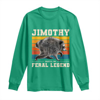 Jimothy from Seattle WA Feral Legend Raccoon Long Sleeve Shirt Viral Trash Panda Retro Sunset Strip Graphic