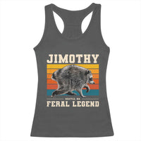 Jimothy from Seattle WA Feral Legend Raccoon Racerback Tank Top Viral Trash Panda Retro Sunset Strip Graphic