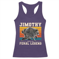 Jimothy from Seattle WA Feral Legend Raccoon Racerback Tank Top Viral Trash Panda Retro Sunset Strip Graphic