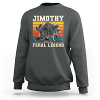 Jimothy from Seattle WA Feral Legend Raccoon Sweatshirt Viral Trash Panda Retro Sunset Strip Graphic