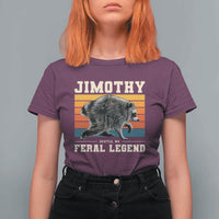 Jimothy from Seattle WA Feral Legend Raccoon T Shirt For Women Viral Trash Panda Retro Sunset Strip Graphic
