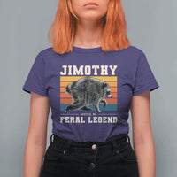 Jimothy from Seattle WA Feral Legend Raccoon T Shirt For Women Viral Trash Panda Retro Sunset Strip Graphic