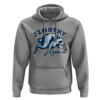 Rock On Jimothy the Raccoon Blue Graphic Hoodie Vintage Viral Seattle Trash Panda