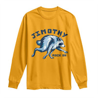 Rock On Jimothy the Raccoon Blue Graphic Long Sleeve Shirt Vintage Viral Seattle Trash Panda