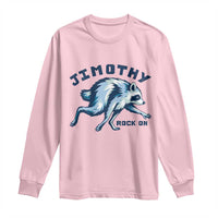 Rock On Jimothy the Raccoon Blue Graphic Long Sleeve Shirt Vintage Viral Seattle Trash Panda