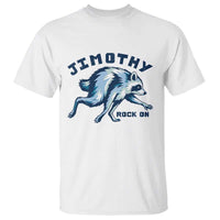 Rock On Jimothy the Raccoon Blue Graphic T Shirt Vintage Viral Seattle Trash Panda