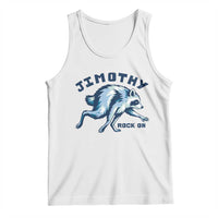 Rock On Jimothy the Raccoon Blue Graphic Tank Top Vintage Viral Seattle Trash Panda