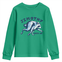 Rock On Jimothy the Raccoon Blue Graphic Youth Sweatshirt Vintage Viral Seattle Trash Panda