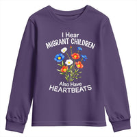 I Hear Migrant Children Also Have Heartbeats Youth Sweatshirt Wildflower Floral Social Justice Human Rights