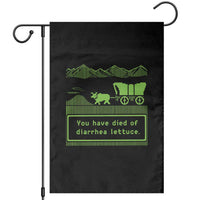 Retro 8-Bit Pixel 80s Game Over Parody Graphic Garden Flag You Have Died Of Diarrhea Lettuce
