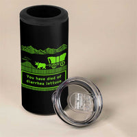 Retro 8-Bit Pixel 80s Game Over Parody Graphic 4 in 1 Can Cooler Tumbler You Have Died Of Diarrhea Lettuce