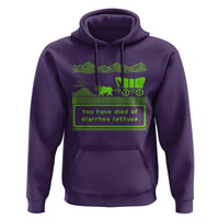 Retro 8-Bit Pixel 80s Game Over Parody Graphic Hoodie You Have Died Of Diarrhea Lettuce