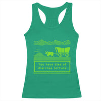 Retro 8-Bit Pixel 80s Game Over Parody Graphic Racerback Tank Top You Have Died Of Diarrhea Lettuce