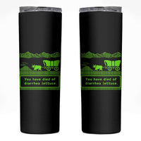 Retro 8-Bit Pixel 80s Game Over Parody Graphic Skinny Tumbler You Have Died Of Diarrhea Lettuce