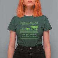 Retro 8-Bit Pixel 80s Game Over Parody Graphic T Shirt For Women You Have Died Of Diarrhea Lettuce