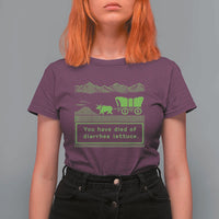 Retro 8-Bit Pixel 80s Game Over Parody Graphic T Shirt For Women You Have Died Of Diarrhea Lettuce