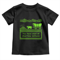 Retro 8-Bit Pixel 80s Game Over Parody Graphic Toddler T Shirt You Have Died Of Diarrhea Lettuce