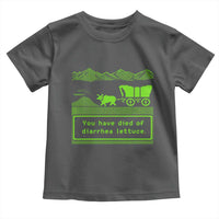 Retro 8-Bit Pixel 80s Game Over Parody Graphic Toddler T Shirt You Have Died Of Diarrhea Lettuce