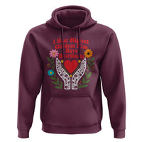 I Hear Migrant Children Also Have Heartbeats Hoodie Groovy Retro Floral Hands Heart Social Justice