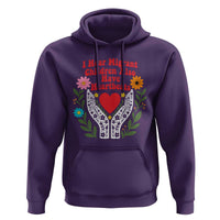 I Hear Migrant Children Also Have Heartbeats Hoodie Groovy Retro Floral Hands Heart Social Justice