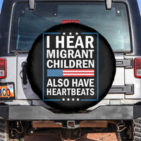 I Hear Migrant Children Also Have Heartbeats Spare Tire Cover Patriotic American Flag Human Rights