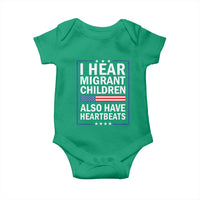 I Hear Migrant Children Also Have Heartbeats Baby Onesie Patriotic American Flag Human Rights