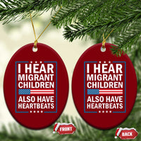 I Hear Migrant Children Also Have Heartbeats Ceramic Ornament Patriotic American Flag Human Rights