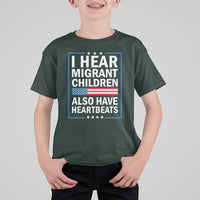 I Hear Migrant Children Also Have Heartbeats T Shirt For Kid Patriotic American Flag Human Rights