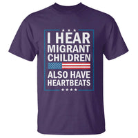 I Hear Migrant Children Also Have Heartbeats T Shirt Patriotic American Flag Human Rights